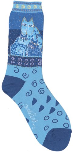 Laurel Burch Socks - Blue Felines