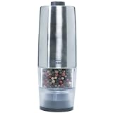 Trudeau One-Hand Battery Operated Pepper Mill, Stainless Steel Finish