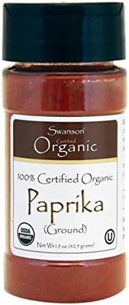 Swanson 100% Certified Organic Paprika (Ground) 1.5 oz (42.5 grams) Pwdr