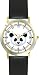 Giant Panda Bear Head (Black Nose) - Bear - JP Animal - WATCHBUDDY&reg; DELUXE TWO-TONE THEME WATCH - Arabic Numbers - Black Leather Strap-Size-Women's Size-Small