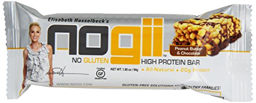 Nogii High Protein Bar No Gluten, Peanut Butter and Chocolate 12, 1.90 Ounce Bars Per Pack