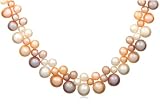 Sterling Silver Dyed Pastel Freshwater Cultured Woven Pearl Necklace, 16.5
