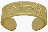 10 Karat Yellow Gold Swirl Pattern Toe Ring