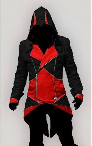 Assassin's Creed III Conner Kenway Casual Black&Red Jacket Cosplay Costume S(Height 163-167cm, Chest 90-92cm)-image