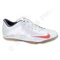 Nike Mercurial Veloci KIDS Indoor Soccer Shoes (Metallic Platinum/Hot Red/White/Max Orange)