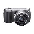 Sony NEX-C3DB Systemkamera (16,2 Megapixel, 7,5 cm (3 Zoll) Display, HD ready, Live View, bildstabilisiert) Double Zoom Kit inkl. 16 mm und 18-55 mm Objektiv schwarz