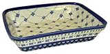 Review Teresa Beach Polish Pottery B07380/296 / Teresa Beach Polish Pottery Deep Baker (9 inch x 12 inch x 3 inch), Country Trellis pattern inside and Country Flower pattern outside