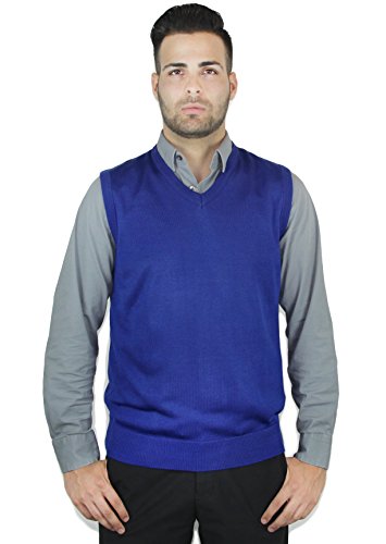 Blue Ocean Solid Color Sweater Vest-Medium