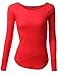 Doublju Womens Long Sleeve Waffle Knit Thermal Top