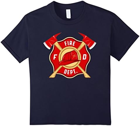 Kids Firefighter T-Shirt - Firefighter Shirt - Firefighter Gifts 4 Navy