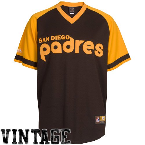 MLB Men's San Diego Padres 1978 Cooperstown Short Sleeve Synthetic Replica Baseball Jersey (Brown, X-Large)