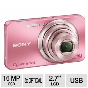 Sony Cyber-Shot DSC-W570 16.1 MP Digital Still Camera with Carl Zeiss Vario-Tessar 5x Wide-Angle Optical Zoom Lens and 2.7-inch LCD (Pink)