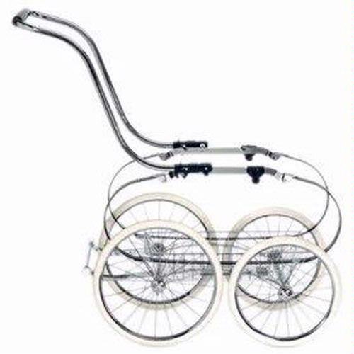 Inglesina Classica Stroller Frame with Basket - Chrome and Blue
