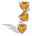 14K White Gold Genuine Heart Citrine and Diamond 3-Stone Pendant