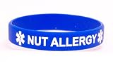 Nut Allergy Medical Alert Silicone Bracelet Royal Blue