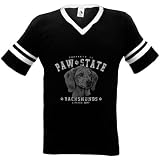Dachshund Mens Ringer T-shirt, Property Of Paw State, Canine Athletic Dept. Mens V-Neck Shirt