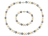 14k Yellow Gold 7-8mm Freshwater Cultured Pearl Bracelet and Necklace Set