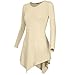 [DRSKIN] Women Handkerchief Hem Long Sleeve Tunic Top