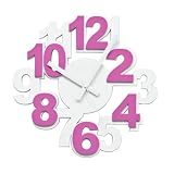 Premier Housewares - Pretty In Pink - Horloge murale avec double chiffres - Rose (Import Grande Bretagne)