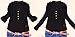 Coromose Women V-neck Chiffon Long Sleeve Shirt Blouse (M, Black)