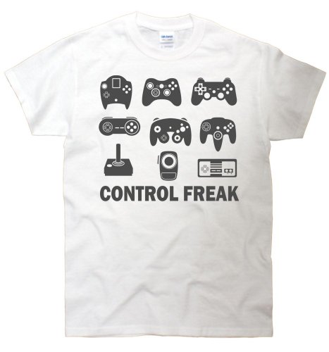 Control Freak Video Game Funny Gamer T-Shirt X-Large White