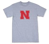 Nebraska Cornhuskers 100-Percent Cotton Puff Logo Short Sleeve T-Shirt (Small, Oxford)