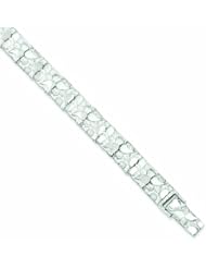 Genuine .925 Sterling Silver Nugget Bracelet 22.2 Grams 8 Inch Length. 100% Satisfaction Guaranteed.