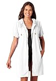 Plus Size Cover-Up For Swimsuit, Hooded In Terrycloth (White,3X)