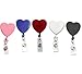 Specialist ID Heart Shaped Badge Reels with Alligator Clip for Nurses (Pack of Five) (Assorted)