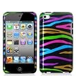 iPod Touch 4G Graphic Case - Rainbow Zebra (Front & Back)