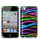 iPod Touch 4G Graphic Case - Rainbow Zebra (Front & Back)