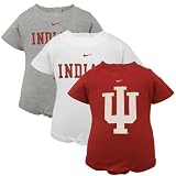 Nike Indiana Hoosiers Infant Crimson, White & Ash 3-Pack Creeper Set