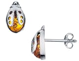 Ladybug Amber Earrings in Sterling Silver .925 41Ao0qjdLuL. SL160 Ladybug Amber Earrings in Sterling Silver .925