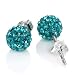 Clous d'oreille swarovski 8mm - Boucles d'Oreille Serties De Plus De 70 Cristaux Swarovski En Argent