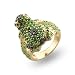 Dazzling Lucky Green Frog Gold Vermeil Cocktail Ring - 6