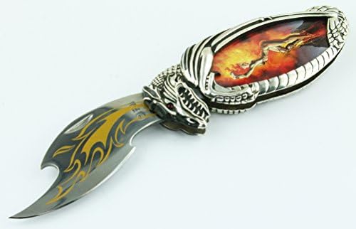Franklin Mint Knightstone Knife - Gold Dragon with Lady Fire