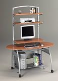 Home Office Computer Desk in Medium Cherry/Metallic Gray - Mayline Office Furniture - 910MEC