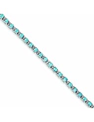 Genuine .925 Sterling Silver Blue Topaz And Diamond Bracelet 7 Grams . 100% Satisfaction Guaranteed.