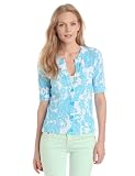 Jones New York Womens 1/2 Sleeve Drop Button Cardigan