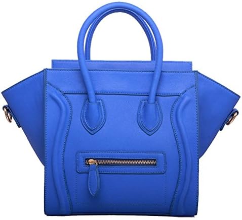 Garden Promo Womens PU Leather Celebrity Tote Bag Smile Crossbody Handbag Blue