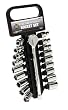 Performance Tool W38301 19 Piece 3/8" Drive SAE and Metric 6 Point Socket Set with Ratchet