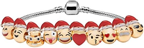Bella Emoji Charms Bracelet 18K Gold Plated Enamel Emoji Faces for Christmas Designed Comes with Gift Box