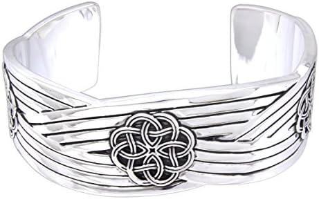 Quantum Jewelry Silver Plated Pewter Celtic Knot Cuff Bracelet