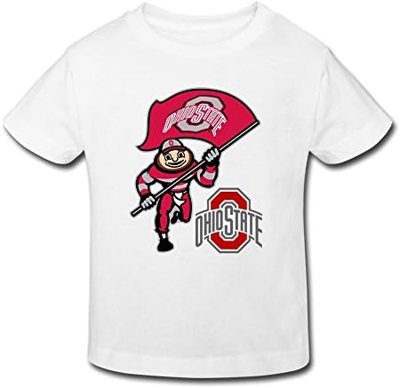 BOAO Baby Toddler Ohio State Buckeyes Logo Boys/Girls T-shirt Age 2-6 White 2 Toddler