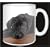 BLACK LABRADOR on Tan Coffee Mug