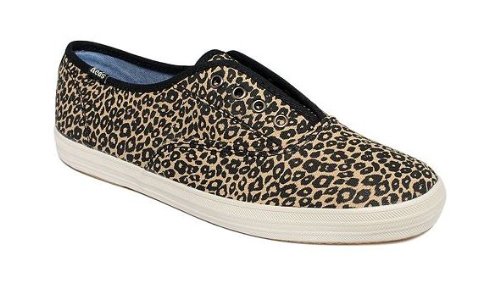 Keds Women's Champion Laceless Animal Slip-On Sneaker, Brown Leopard, 9 M US