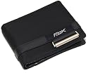 GENUINE REEBOK BLACK NYLON / VINYL LEATHER LIKE BIFOLD WALLET WITH COIN POUCH AND FLIP UP ID / CREDIT CARD HOLDERS