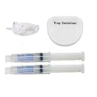 Teeth Whitening Kit with One Piece Mouth Tray. Two Tubes 36% Touch of White Teeth Whitening Gel. This Mouth Piece Will Help Gel Stay on Teeth for Both Your Upper and Lower Arch. No Boil and Bite Required