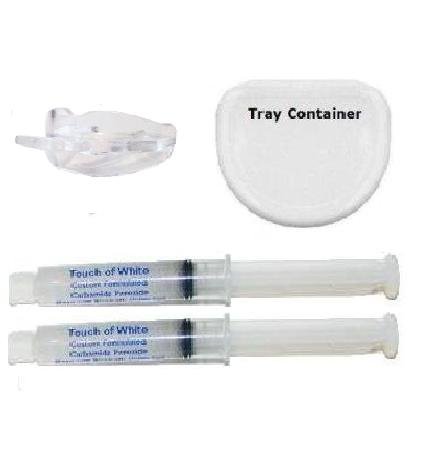 Best Price Teeth Whitening Kit with One Piece Mouth Tray. Two Tubes 36% Touch of White Teeth Whitening Gel. This Mouth Piece Will Help Gel Stay on Teeth for Both Your Upper and Lower Arch. No Boil and Bite Required