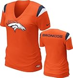 NIKE NFL Denver Broncos Women's V-Neck Tee Shirt, Team Colors